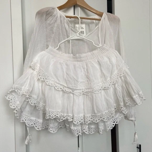 LoveShackFancy - Peasant Top & Skirt Matching Set - Size Small - NWT